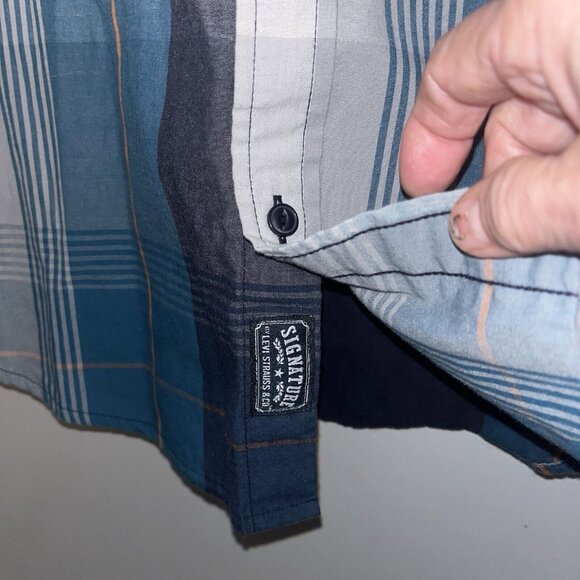 Signature Levi Strauss & Company, short sleeve shirt, multicolor button up Sz XL - Picture 4 of 7